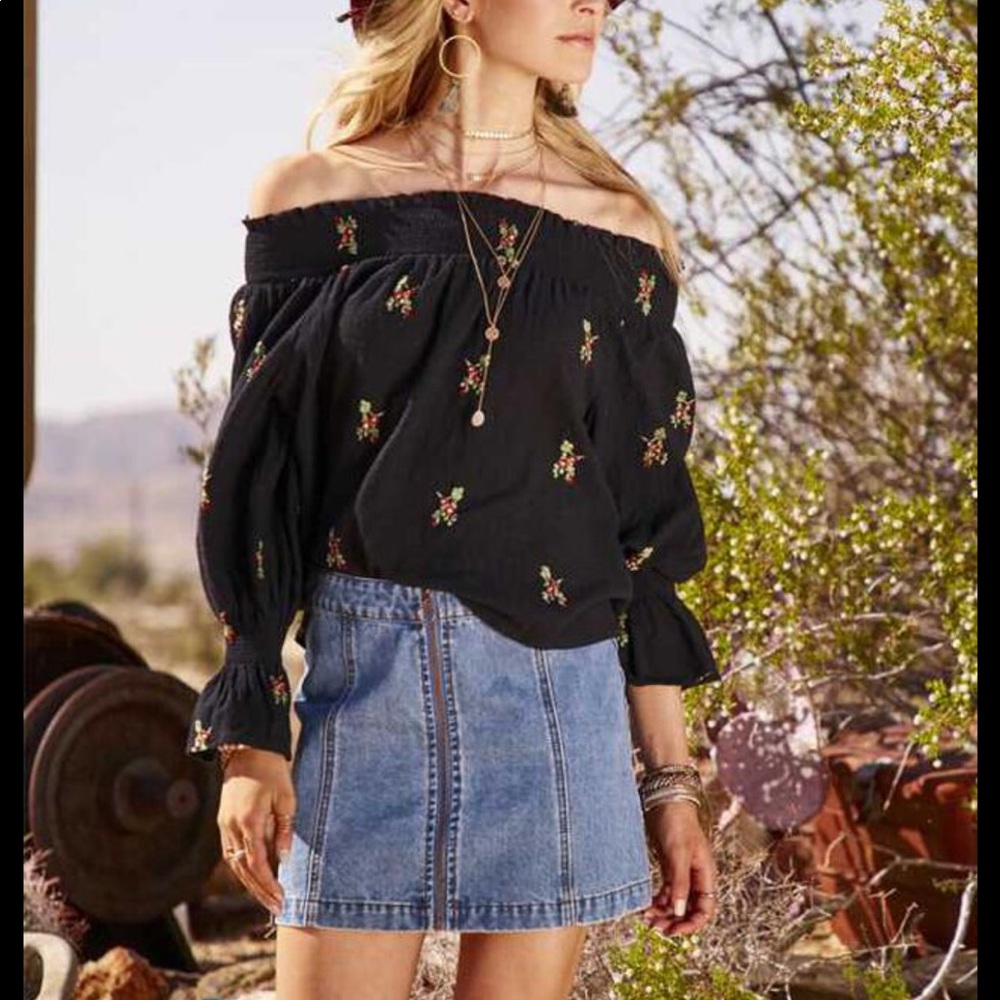 Altar’D State Zip Mini Jean Skirt XS